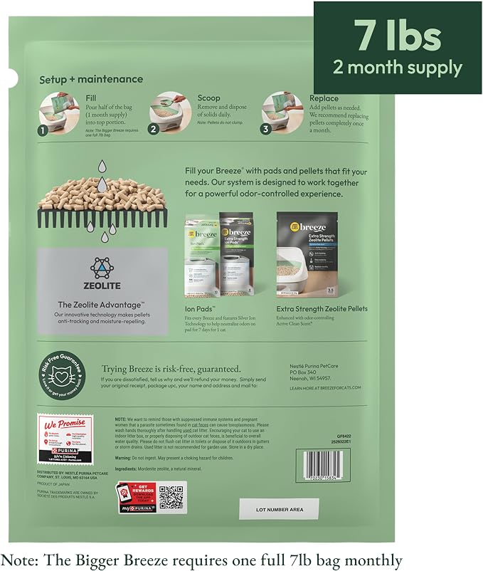 Purina Tidy Cats Breeze Refill Cat Litter Pellets, (4) 7 lb Bags