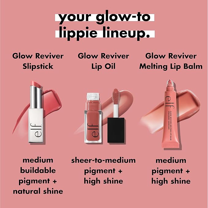 e.l.f. Glow Reviver Slipstick, Tinted Lip Oil Stick, Non-Sticky & Hydrating For A Soft-Shine Finish, Vegan & Cruelty-Free, Tanger-sheen