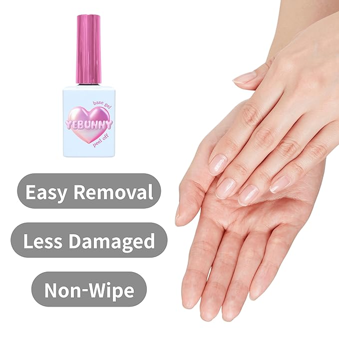 Korean Peel Off Base Coat Gel Nail Polish Beauty No Damage Easy Removal Premium Professional Home Salon Quality Gift DIY Nail Art UV LED Gel 15ml