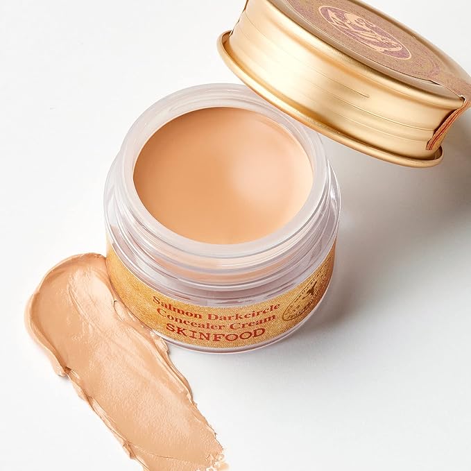 SKINFOOD Salmon Dark Circle Concealer Cream - Under Eye Concealer for Dark Spots and Wrinkles - Full Coverage - Stocking Stuffers, 0.35 Oz/10 g (Salmon Beige)