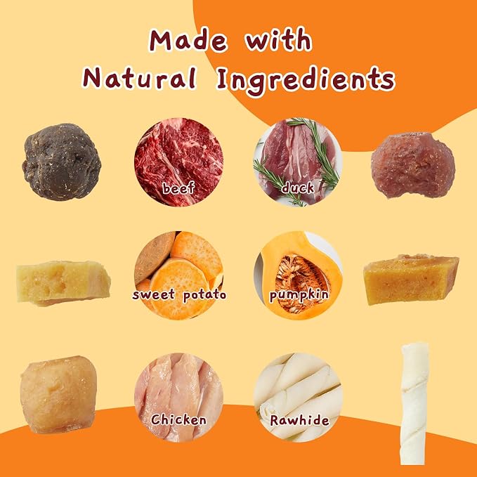 Jungle Calling Multi-Flavor Dog Kabob Treats, Edible Rawhide Stick, 10.6 oz | Premium Snacks for Medium & Large Dogs, Made with Chicken, Duck, Beef, Sweet Potato and Pumpkin, Perfect for Special Moments