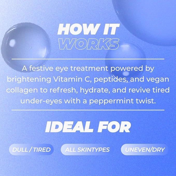 Vitamasques Candy Cane Vitamin C Eye Mask 3 Pack - Korean Skin Care Eye Mask with Aloe Vera to Reduce Puffy Eyes