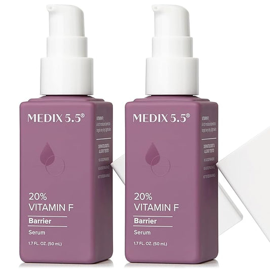 MEDIX Body & Face Moisturizer 20% Vitamin F Oil Body Booster & Face Serum | Concentrated Vitamin F + Vitamin E Oil Skin Care Super Serum For Crepey Skin & Protecting Skin Barrier, 2-Pack