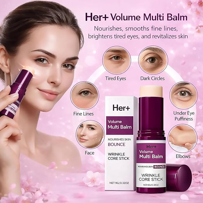 Her+ Calcium Multi Balm Stick, Her+ Nutrition Volume Calcium Balm, Firming & Moisturizing, Korean Collagen Skincare, Anti-Wrinkle, Hydrating, Lifting Cream for Eyes, Face & Neck