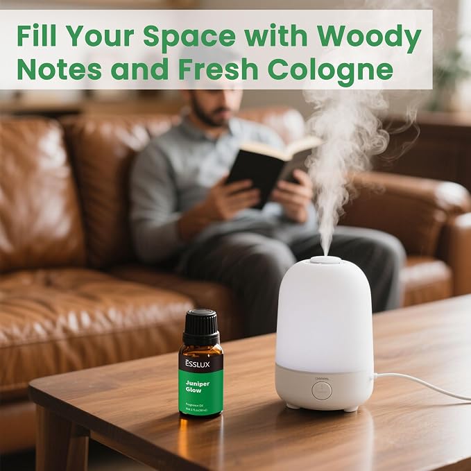 Fragrance Oil, ESSLUX Essential Oils for Home for Diffuser, Juniper Glow Fresh Crisp Scents Cologne Herbal Notes for Candle Soap Making Scents, Middle Eastern Perfume, 30ml