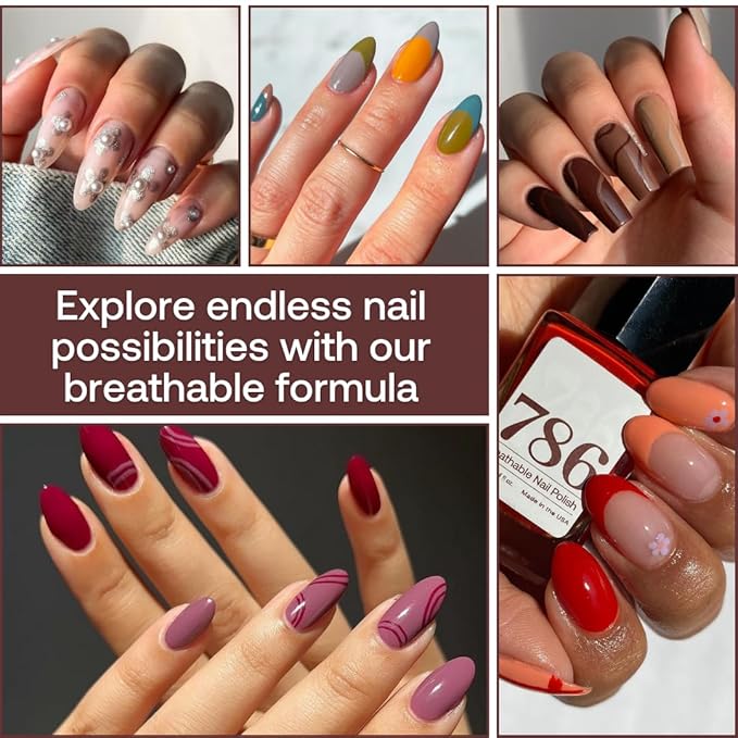 786 Cosmetics Breathable Nail Polish - Vegan, Cruelty-Free, Healthy, Halal, Fast-Drying (Zhangye)