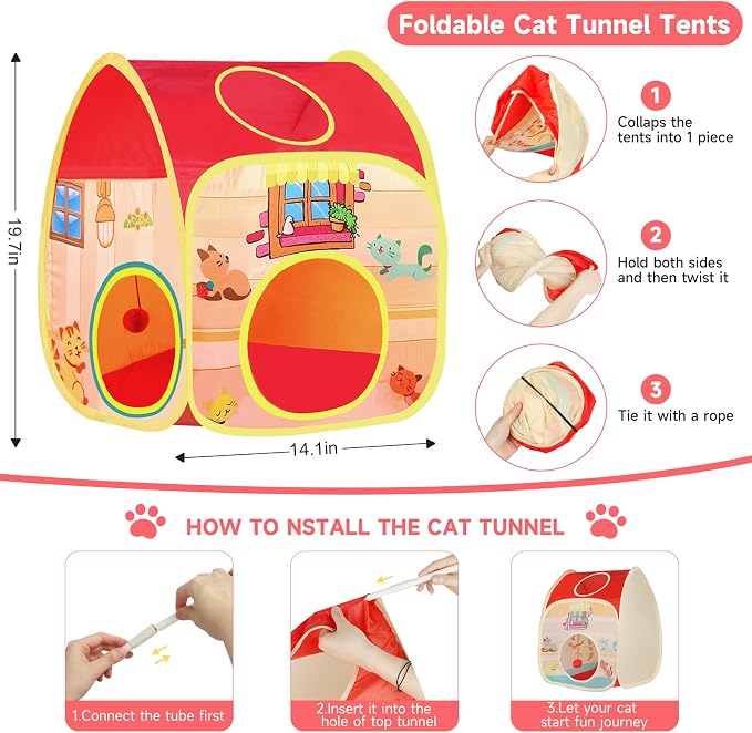 AILUKI 33PCS Cat Toys Variety Pack for Indoor Cats, Kitten Toys Cat Tunnel