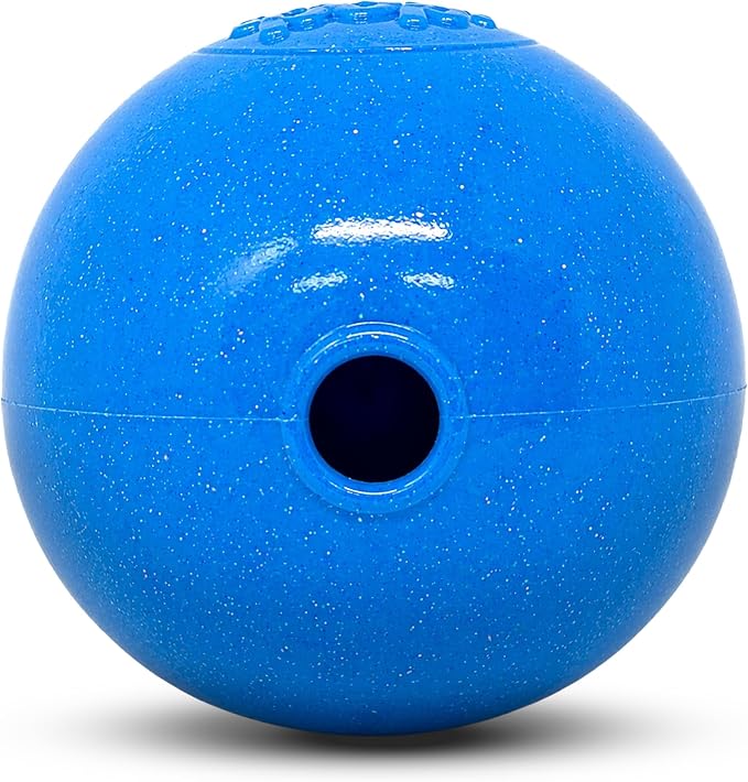 SodaPup Glitter Ball – Soft Dog Ball Toy, Floating Fetch Ball and Treat Dispenser Made in USA from Non-Toxic Pet Safe Food Safe PUP-X Rubber for Bonding, Physical Exercise, & More