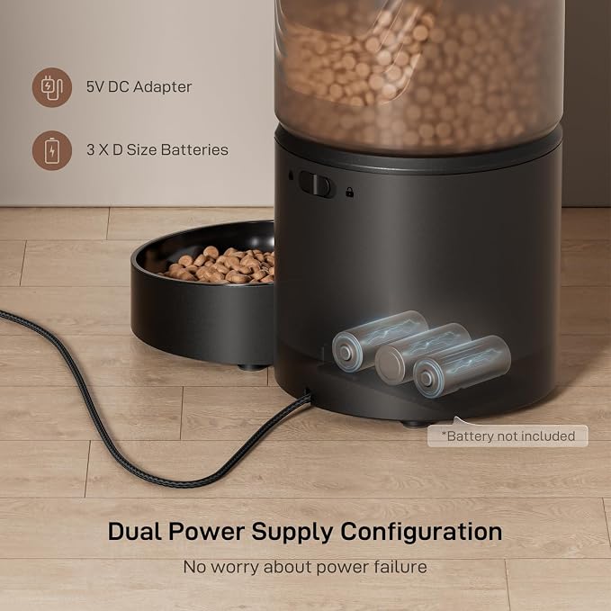 IMIPAW PET Automatic Cat Feeder: 3L Auto Food Dispenser with Timed Feeding| 6 Meal Programmable& 1-20 Portion Precise Control- Easy to Clean & Setup for Cat Indoor| Desiccant Bag Keep Food Fresh