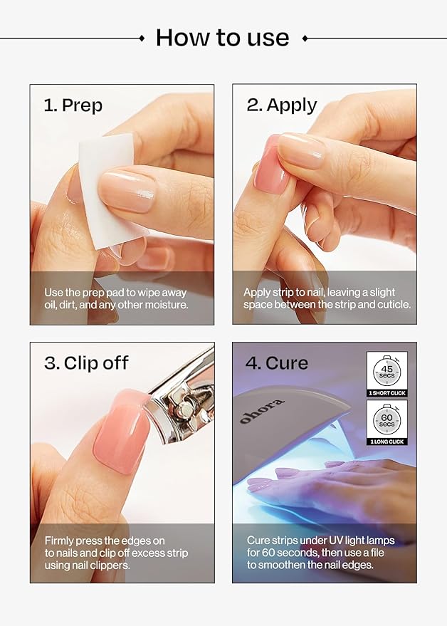 ohora Bundle Set (Nail Essential Duo) - Easy Peel Remover & Top Gel Value Care Combo, Use with Any Semi Cured Gel Nail Strip, Easy to Use, Gentle Formula