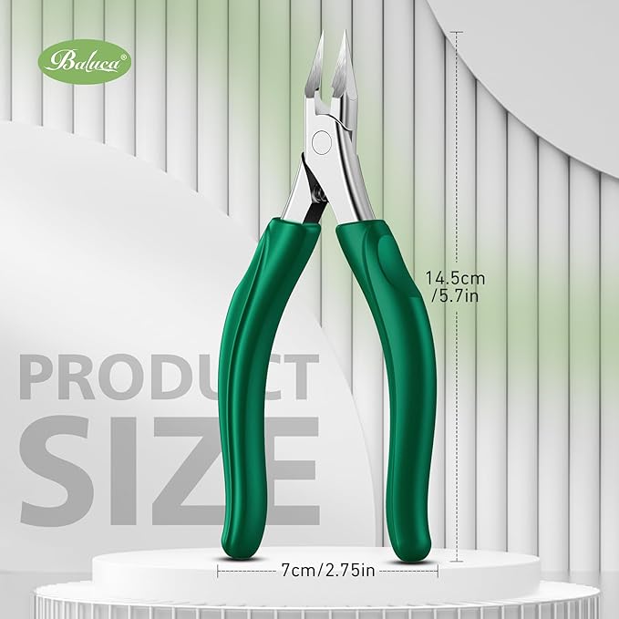 BALUCA Professional Straight Edge Toenail Clippers for Thick Nails & Ingrown Toenails - Heavy Duty Long Handle Nail Clippers for Seniors and Adults with Precision Design for Pain-Free Grooming,Green