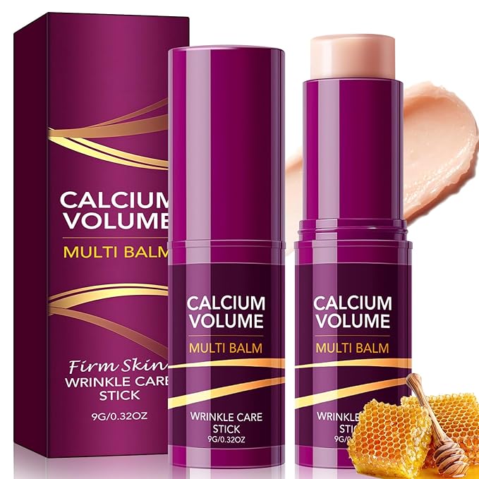 Calcium Multi Balm Stick, 2PCS Calcium Volume Multi Balm, All In One Collagen Wrinkle Stick For Face Eye Neck Lip Treatment Balm, Collagen Moisturing, Firming Skin, Anti-Aging For All Skin Type (2)