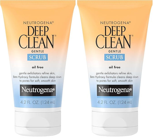 Neutrogena Deep Clean Gentle Daily Facial Scrub, Oil-Free Cleanser, 4.2 Fl Oz (Pack of 2)