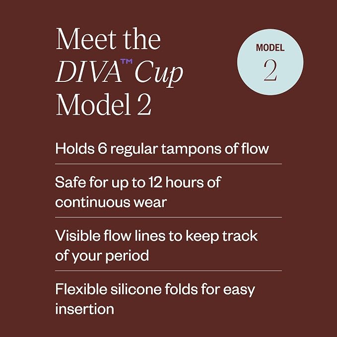 DIVA Cup Model 2 & Pouch - Medical Grade Silicone Cup for Period Care - Reusable Menstrual Cup - Up to 12 Hours of Wear - Model 2 (For Wide Vaginal Canals, Post-Partum & Ages 35+) Plus Retro DivaPouch