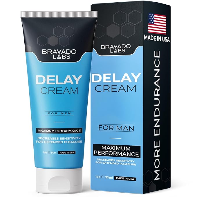 Bravado Labs Delay Cream for Men Benzocaine Topical to Stay Hard and Last Longer in Bed - Retardantes para Caballeros – Long Lasting Personal Gel