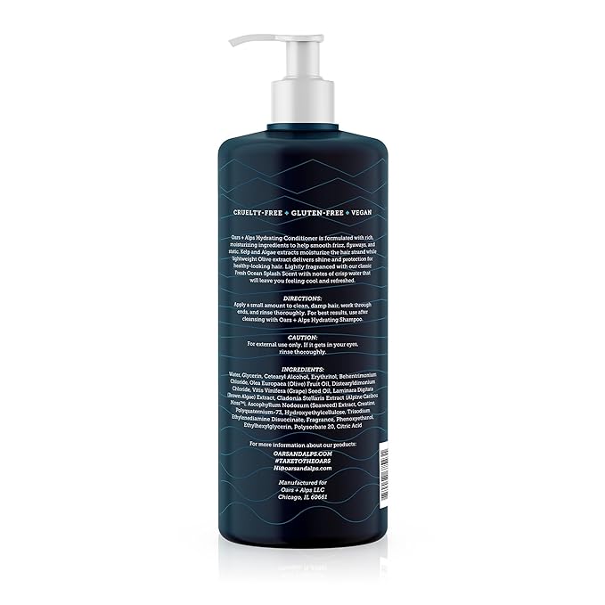 Oars + Alps Men's Sulfate Free Conditioner, Infused with Kelp and Algae Extracts, Fresh Ocean Splash, 32 Fl Oz
