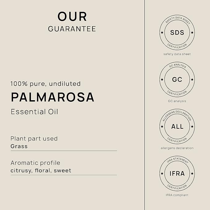 VINEVIDA Palmarosa Essential Oil - Gallon Palmarosa Oil Undiluted - Bulk Gallon Essential Oil for Soap Making