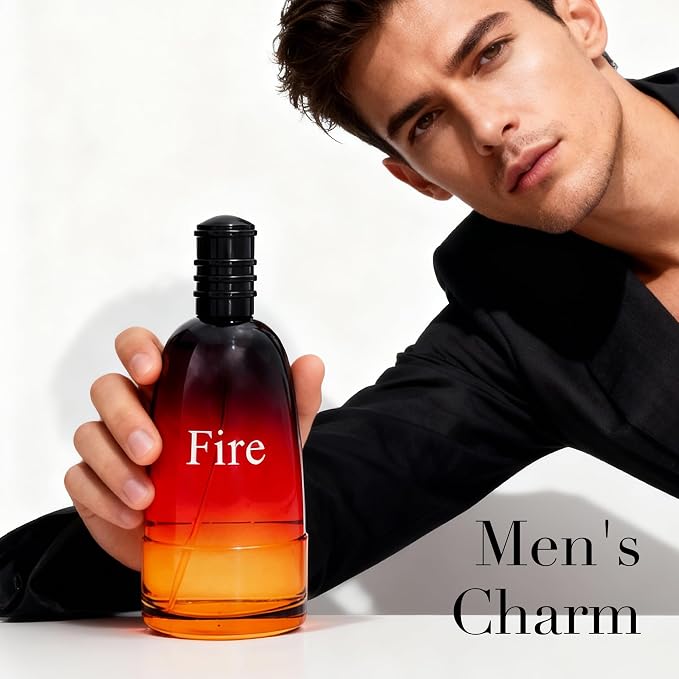 AFLUXE Fire, Men's Cologne Gift, Long Lasting EDP, Aura of Elitism & Modern Style, Perfume for Business, Commute and Casual Use, 3.4 Fl Oz