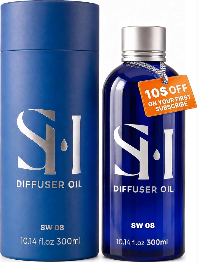 Sandalwood SW08 Hotel Scent Diffuser Oil | 10.14 Fl oz (300 ml) - Waterless Diffuser Oil Refill & Highly Concentrated Fragrance Oil, Diffuser Oil Scents Luxury, Hotel Oil Diffuser