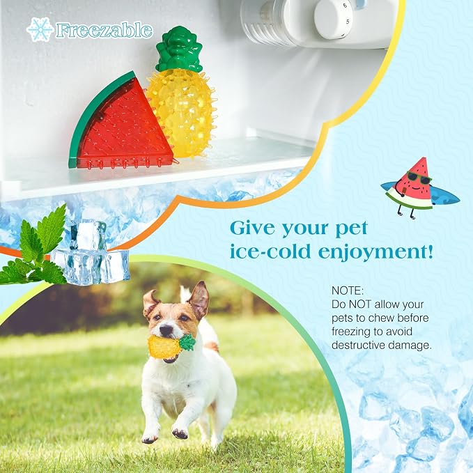 Pawaboo Pet Teether Cooling Chew Toys, Freezable Teething Toy for Puppies