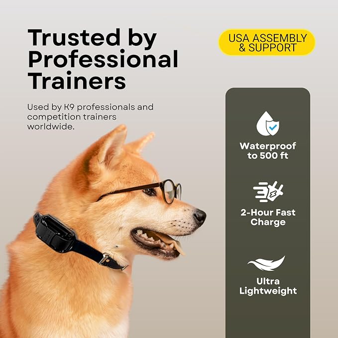 E-Collar ET-300 / ET-302 Dog Training Collar System with Remote - 1/2 Mile Range - Waterproof, Vibration, Sensation - Includes eOutletDeals Pet Towel (1 Dog System - ET-300 RED)