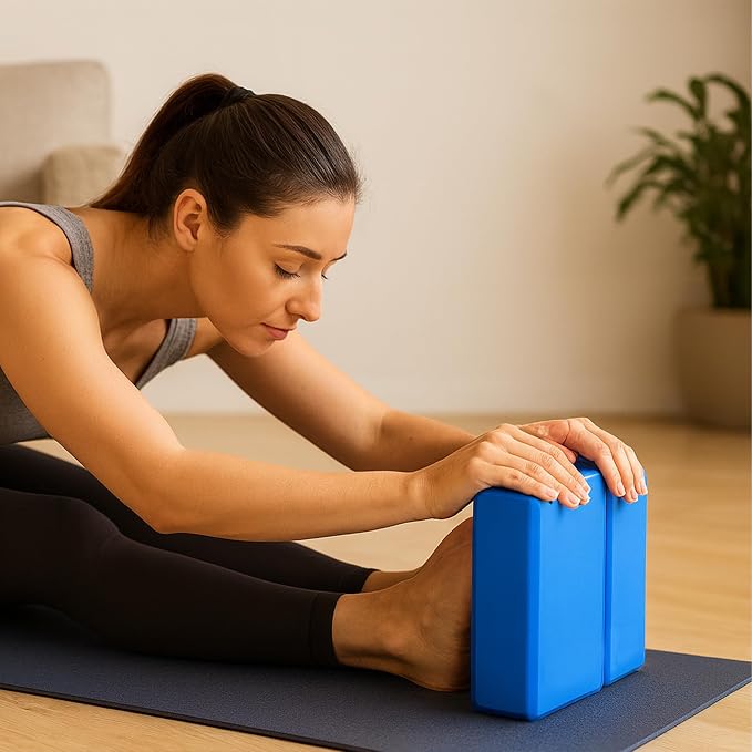 65cm Exercise Ball Large | 2 Packs Yoga Stretching Blocks | Fitness Bands Fabric 3-Levels | Pilates Kit for Home Workouts, Exercise Bands Resistance Bands Set, Resistance Bands for Legs