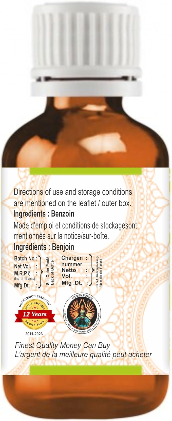 Greenwood Essential Benzoin Essential Oil (Styrax Benzoin) Pure | Viscous Texture | Rich Aroma | Unisex | All Skin Types |Natural Extract Steam Distilled 15ml (0.50 oz)