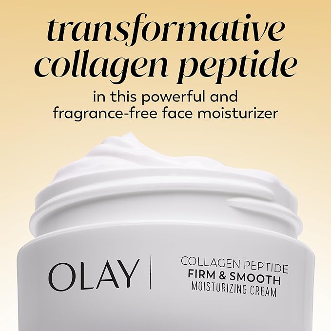 Olay Regenerist Collagen Peptide Face Moisturizer, Firm & Smooth Cream -Fragrance-Free - Hydrating, Firming, Anti-Aging, Anti-Wrinkle, Smoothing - Recyclable Sustainable Eco Jar, Non-Greasy, 2 Oz