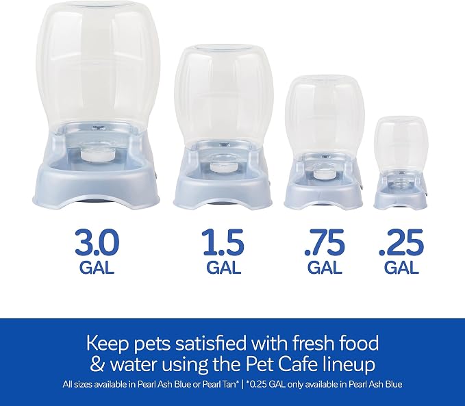 Petmate Pet Cafe Cat and Dog Water Dispenser, 3 GAL, Pearl Tan | USA Made Gravity Waterer with Easy Grab Base for Cats and Dogs