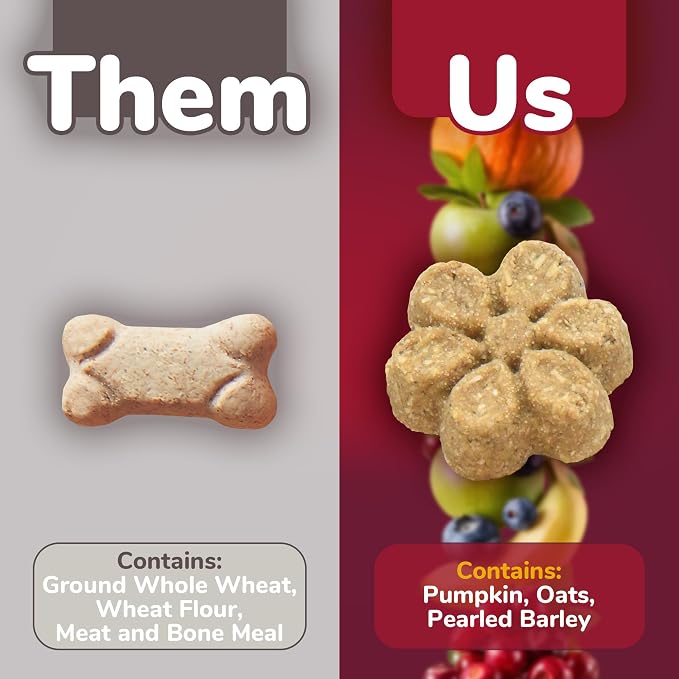 Fruitables Baked Dog Treats, Healthy Pumpkin Snacks for Dogs, Low Calorie & Delicious, No Wheat, Corn or Soy, Puppy Training Treats, Made in the USA, Pumpkin and Cranberry Flavor, 7oz (Pack of 2)