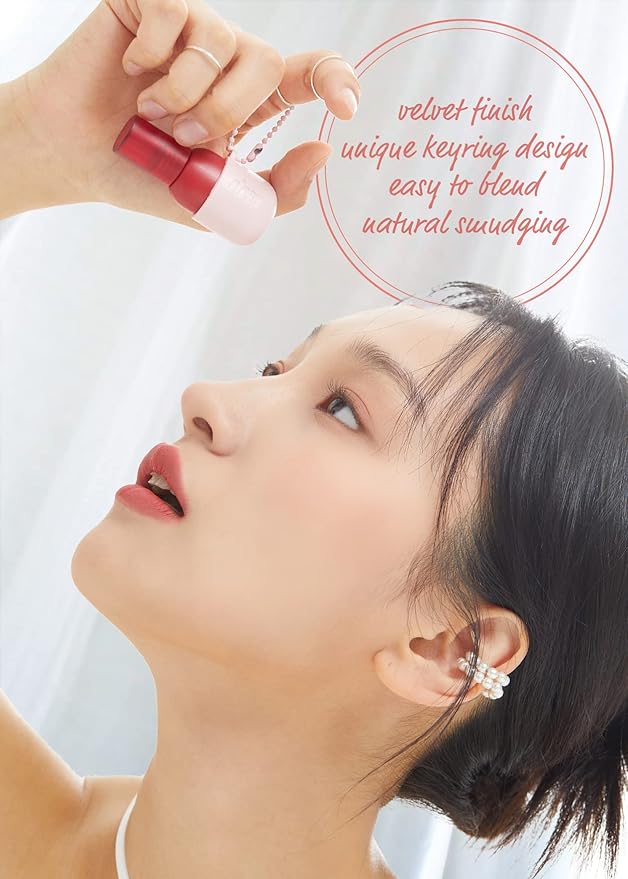I'M MEME Color Key Ring Velvet Lip Tint - 07 Muted Plum | Long Lasting Lip Stain, Matte Finish, Smooth Texture, Kbeauty, Cute Korean Makeup, Compact, Portable Keychain, Travel-Friendly, Gift, 2.8g