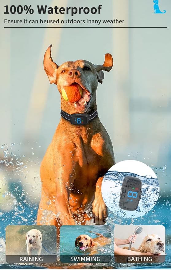 Dog Bark Collar,Rechargeable Smart Barking Collar, Anti Barking Training Collar with Sensitivity Beep Vibration Shock, Bark Shock Collar for Large Medium Small Dogs