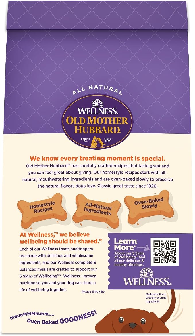 Wellness Old Mother Hubbard Classic Bac'N'Cheez Dog Biscuits, Natural Training Treats, Bacon and Cheese Flavor, Small Size, 20 oz Bag