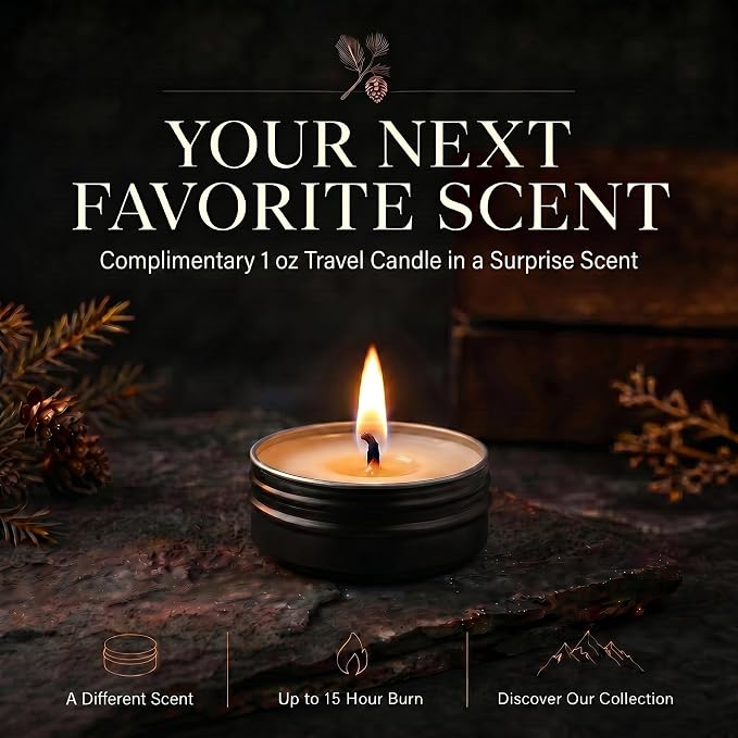 Hemlock Park Bergamot Cedar Apothecary Scented Candle | Crackling Wood Wick, Botanical Fragrance & Coconut Apricot Wax | Up to 60 Hour Burn Time | 8 oz | Made in USA