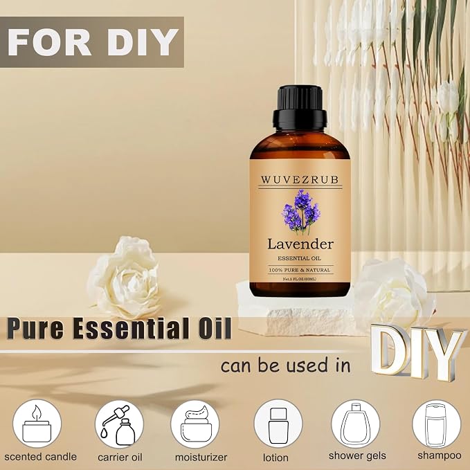 Lavender Essential Oils, 60ML Pure and Natural Essential Oil for Aromatherapy Diffuser - Lavender /2 Fl Oz