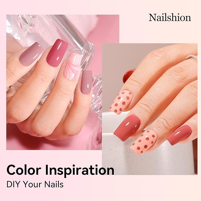 Neutral Nail Polish Set, 6 Colors Nude Beige Creamy Dusty Pink Fingernail Polishes All Seasons, Opaque, Rapid Dry Natural Nail Art Manicure Salon DIY at Home for Women
