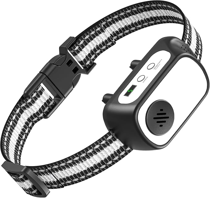 Dog Bark Collar for Large Medium Small Dogs, Rechargeable Smart Bark Collar, Anti Barking, Humane Dog Training Device with 5 Adjustable Sensitivity Beep Vibration