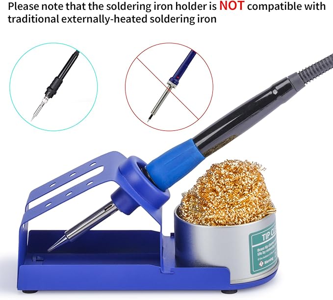 YIHUA M-2 Soldering Iron Holder, Heat-resistant Tip Cleaner with Brass Wool Tip Cleaner and Cleaning Sponge for Stable Soldering Iron Storage and Cleaning