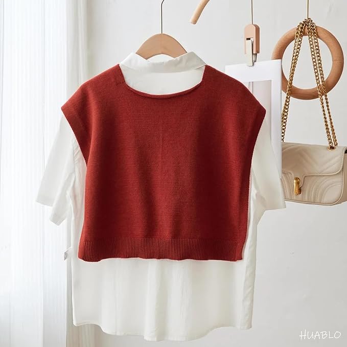 huablo Women's Fashion Knitted Shawl - Khaki Sweater Shawl for Air-Conditioned Rooms