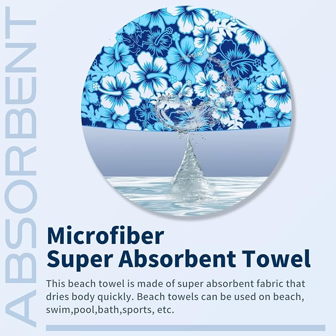 TwoYek 6 Pack Microfiber Thin Beach Towel Lightweight 71x32 Oversized Extra Large Sand Free Towels Quick Dry for Travel Pool Yoga Gym Sports Beach Accessories Vacation Essential Gift