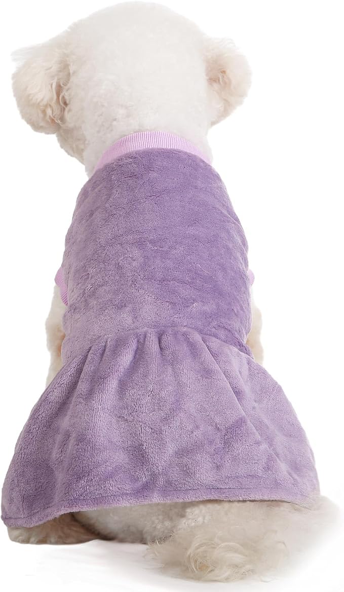 FabriCastle 3-Pack Winter Dog Sweater Dresses XXS XS for Small Female Dogs & Cats- Ultra-Soft Warm Puppy Coats | Stylish Dog Dresses (Pink,Violet,Rosepink, XX-Small)