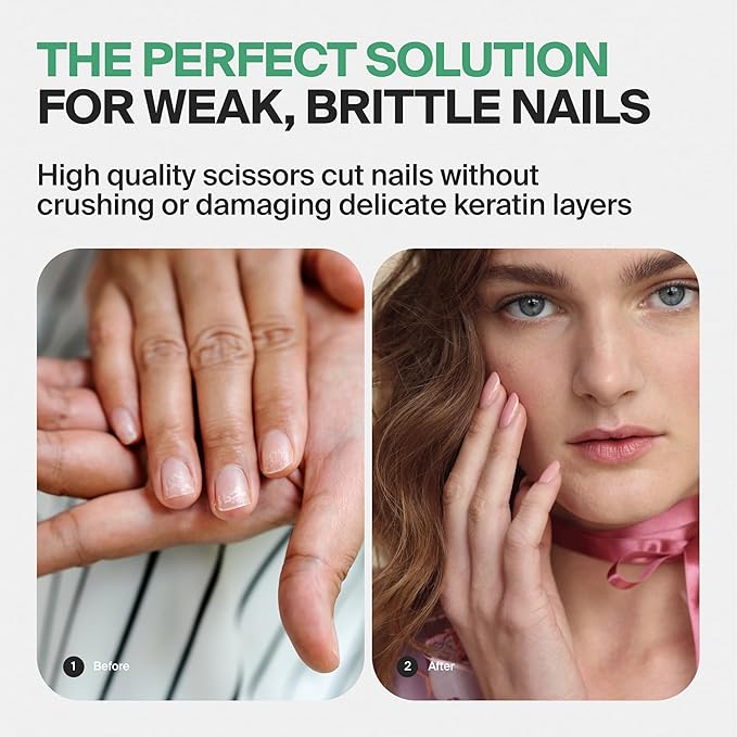 GERMANIKURE Professional Nail Cutter Scissors - Self-Sharpening FINOX22 Titanium Coated Stainless Steel Manicure Tools in Cork Case - Ethically Made in Solingen Germany - 2704