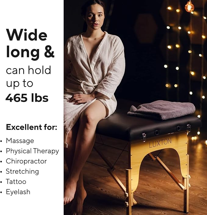 Premium Foam Massage Table Portable Foldable Massage Bed Height Adjustable, 72 Inches Long 27 Inches Wide Home Salon Spa Bed Tattoo Table with Accessories & Rolling Case, Easy Set Up