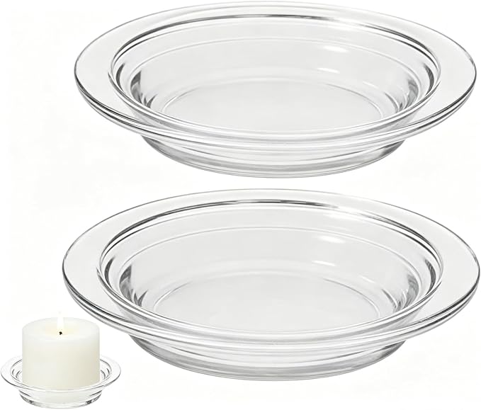 Wax Warmer Replacement Dish,4.5in 2Pcs Glass Round Dish Bowl Replacement Wax Heating Tray for Oil Wax Melt Warmers Burners