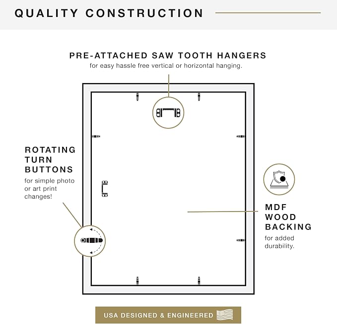 MCS Studio Gallery 16x20 Poster Frame Gray Woodgrain Engineered Wood, Vertical & Horizontal Wall Hanging Large Picture Frame for Photos, Posters & Art Prints (1-Pack)