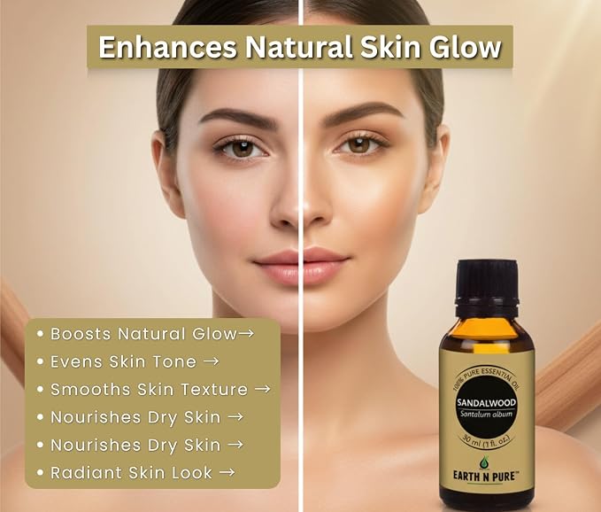 Earth N Pure Sandalwood (Chandan Oil) Essential Oil for Skin- Natural and Therapeutic Grade - 100 ml
