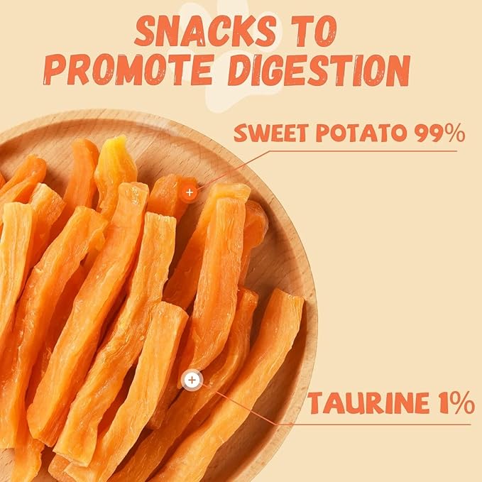 Pawmate Sweet Potato Dog Treats, Healthy Low Fat Dog Chews 10.6oz | Rawhide Free Grain Free Training Treats for Small Medium Large Dogs 27-31 Counts