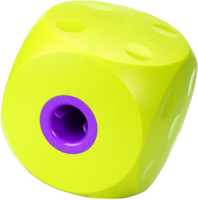 Kruuse Buster Cube Dog Toy – Large, Lime – Interactive Treat Dispensing Puzzle Feeder for Dogs – Durable, Mentally Stimulating Enrichment Toy for Slower Eating & Boredom Reduction