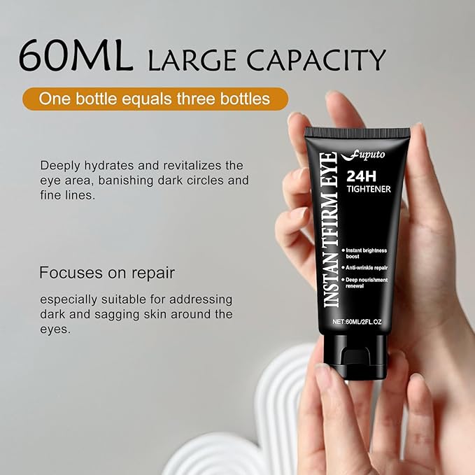 Instant Eye Tightener Cream, 60ML Instant Firm Temporary Eye Tightener for Reduces Dark Circles, Puffiness, Fine Lines, Upgraded Formula for Women, Fast-Absorbing & Moisture Lock（1Pcs