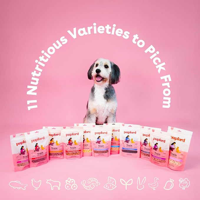 Pupford Freeze Dried Training Treats for Dogs & Puppies, 475+ Two Ingredient Bites (Chicken, 4 oz) (Pack of 2)